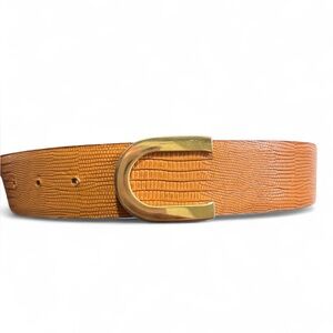 Cipriani Vintage Lizard Grain Leather Belt, small